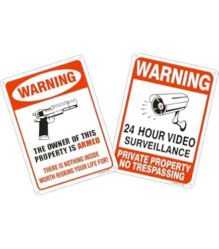 Amazon.com : Warning Sign No Trespassing Owner is Armed and